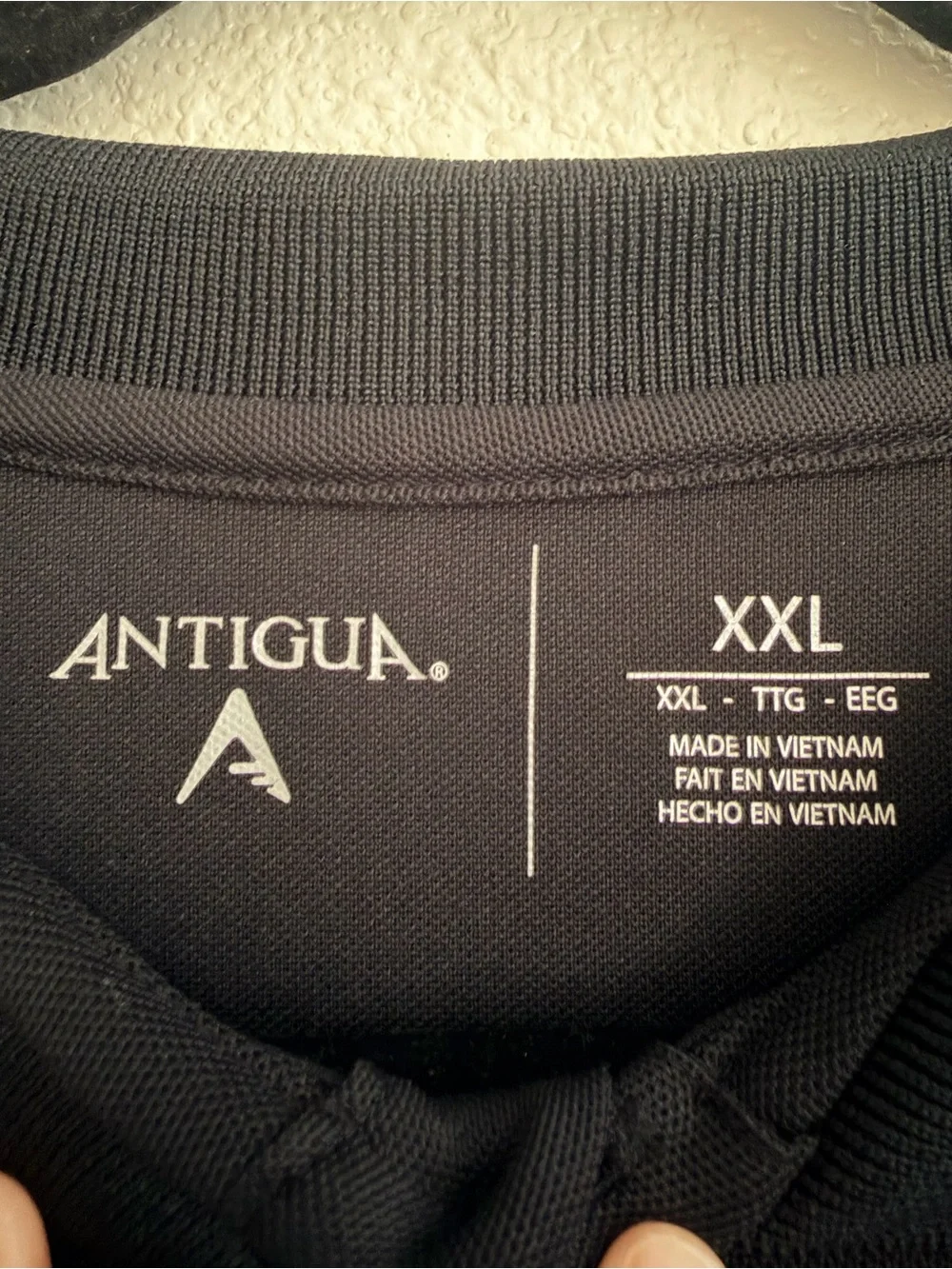 Antigua Black Polo with Chest Patch